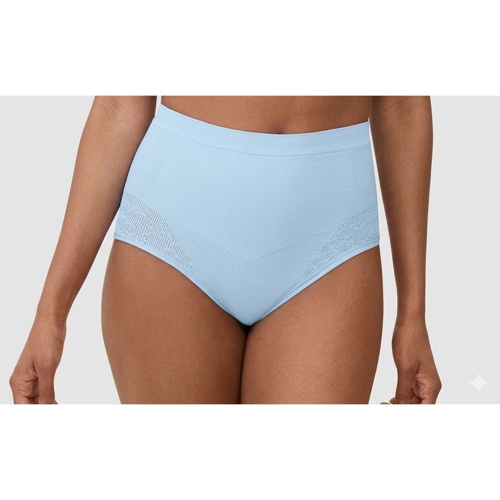 Bali Comfort Revolution Firm Control Brief Large Light Blue Seamless High Waist
